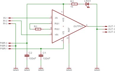 AD620 instrumentation amplifier schematic